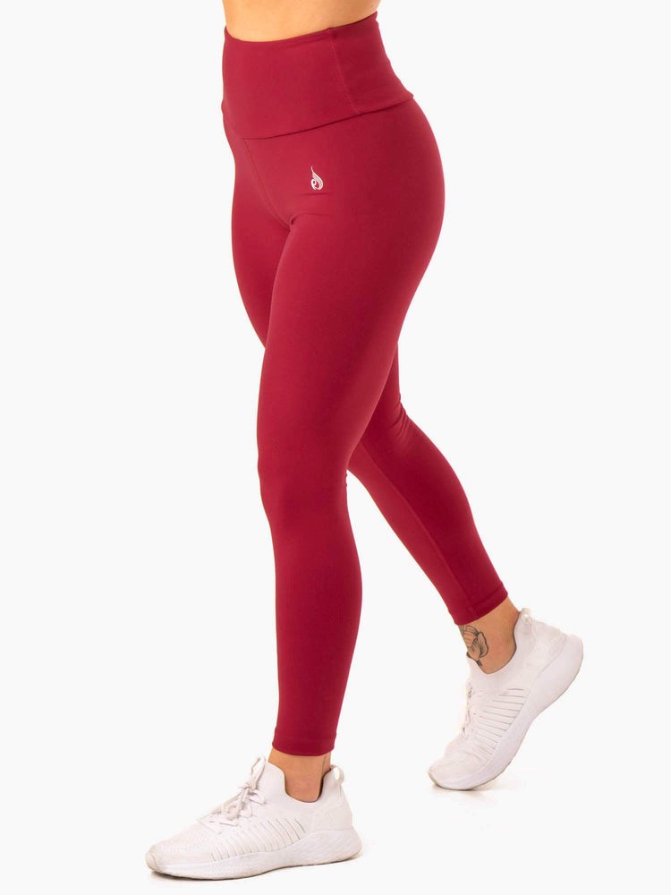 Ryderwear Staples Scrunch Bum Leggings Červené | PIGA-29874