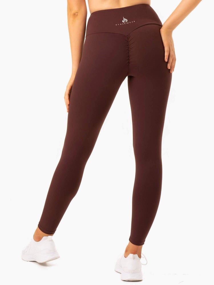 Ryderwear Staples Scrunch Bum Leggings Čokolády | QWTE-20769