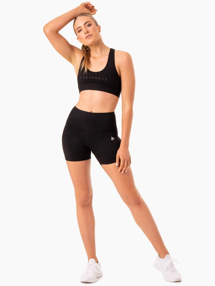 Ryderwear Staples Scrunch Bum Mid Length Shorts Černé | BUMS-68134