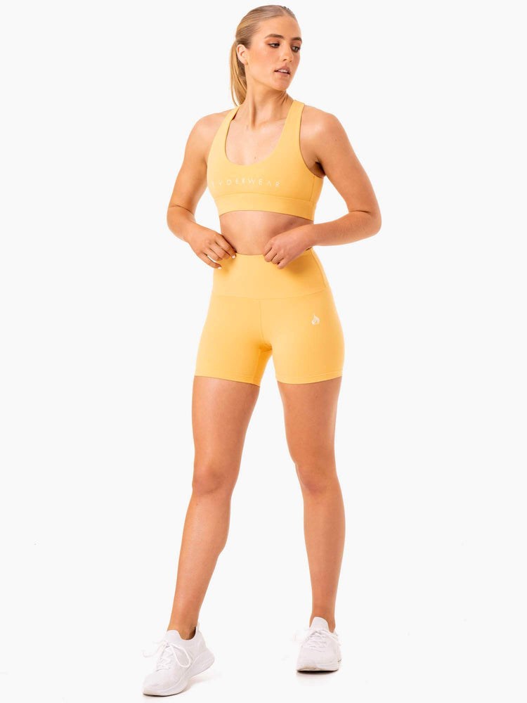 Ryderwear Staples Scrunch Bum Mid Length Shorts Mango | EAJD-29685