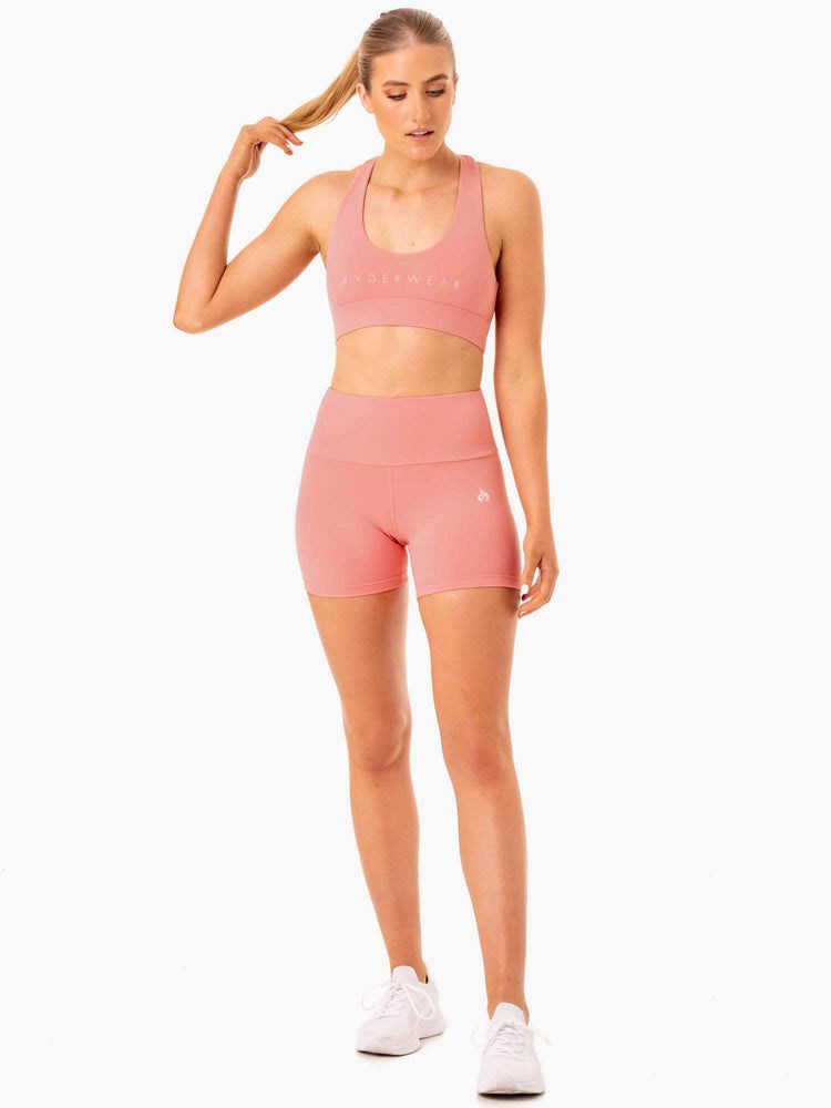 Ryderwear Staples Scrunch Bum Mid Length Shorts Růžové Růžové | MVFP-09216