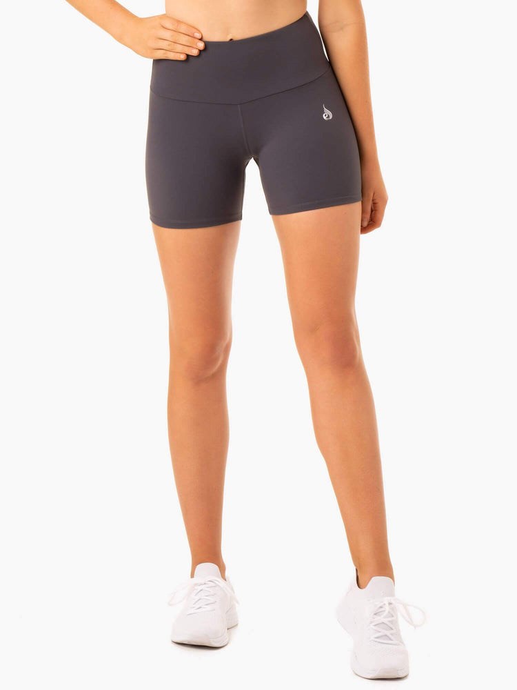 Ryderwear Staples Scrunch Bum Mid Length Shorts Charcoal | SPUB-36918