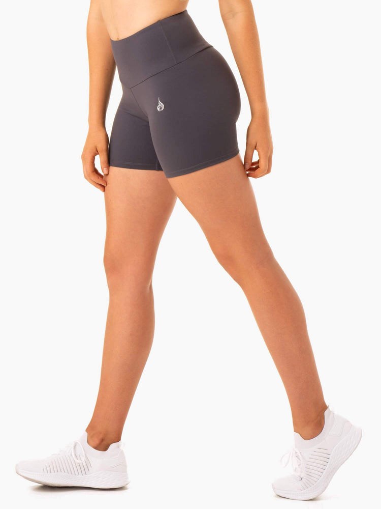 Ryderwear Staples Scrunch Bum Mid Length Shorts Charcoal | SPUB-36918