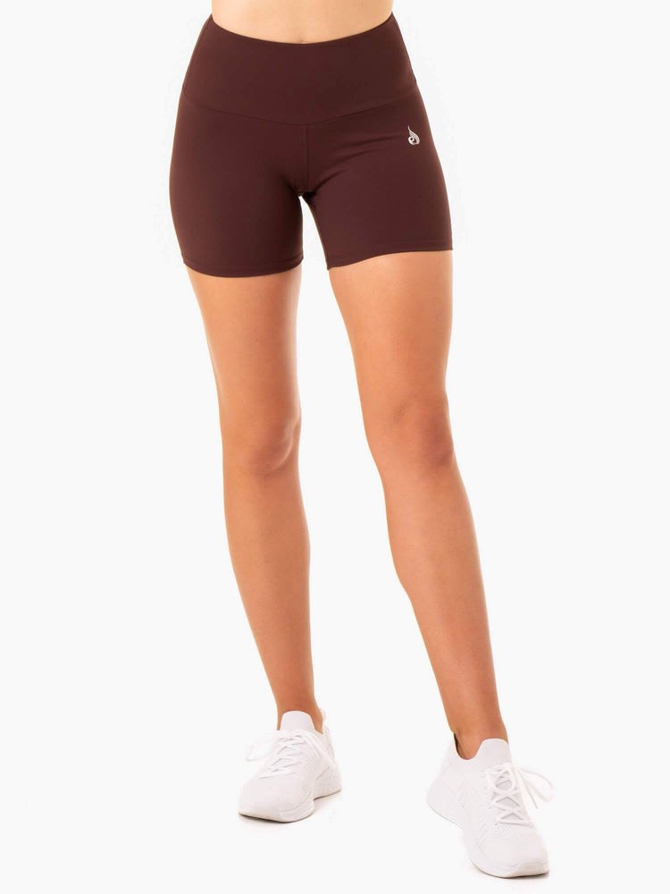 Ryderwear Staples Scrunch Bum Mid Length Shorts Čokolády | XLFT-89645