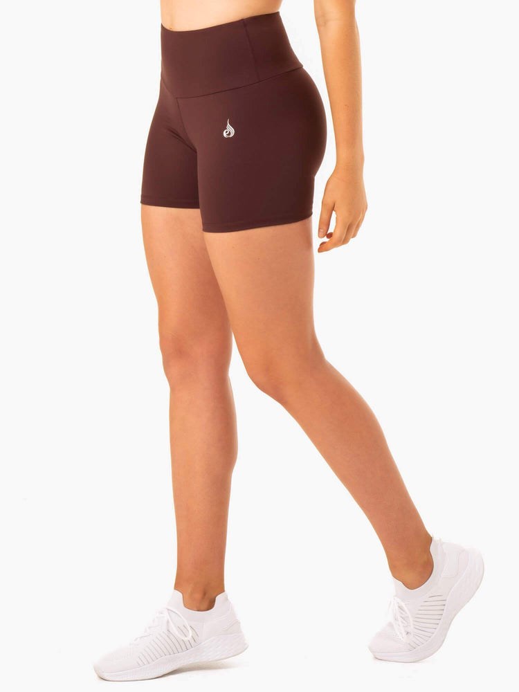 Ryderwear Staples Scrunch Bum Mid Length Shorts Čokolády | XLFT-89645