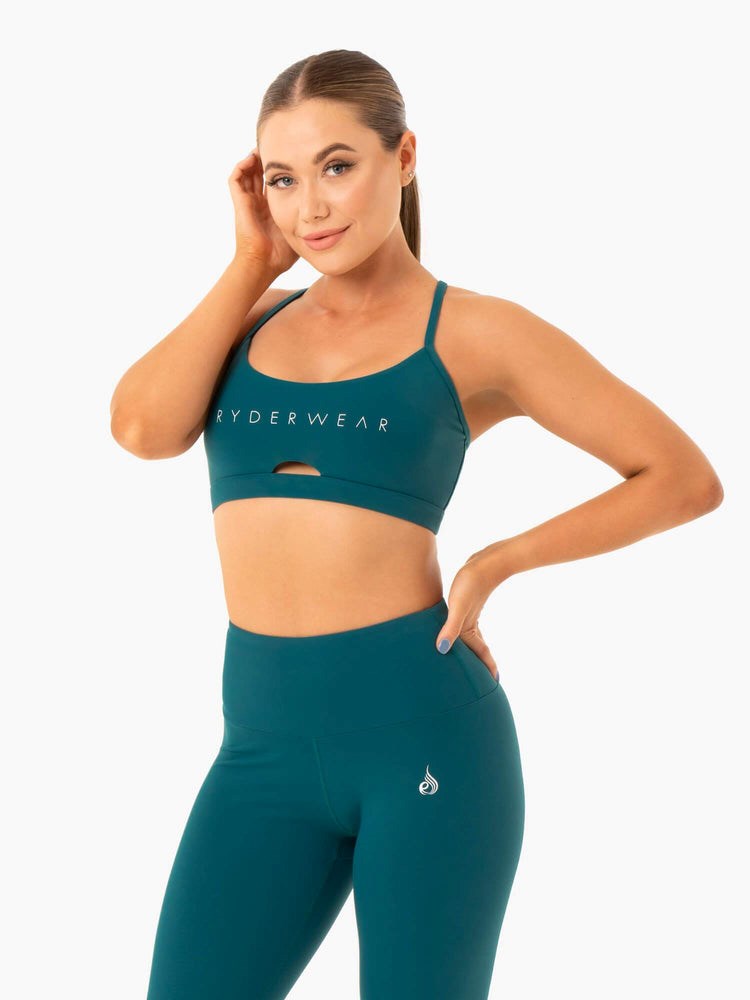 Ryderwear Staples Sports Bra Emerald | QDLI-25607