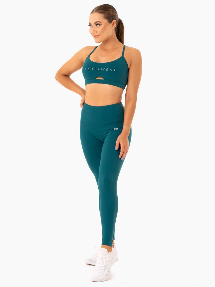 Ryderwear Staples Sports Bra Emerald | QDLI-25607