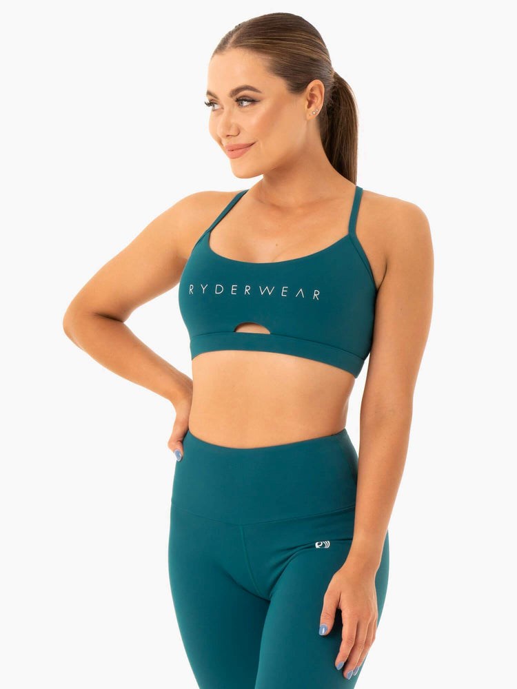 Ryderwear Staples Sports Bra Emerald | QDLI-25607