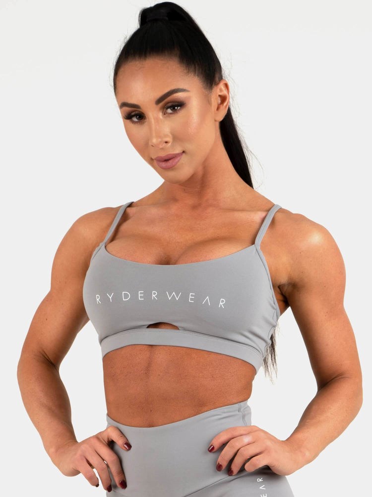 Ryderwear Staples Sports Bra Šedé | SZYA-25179