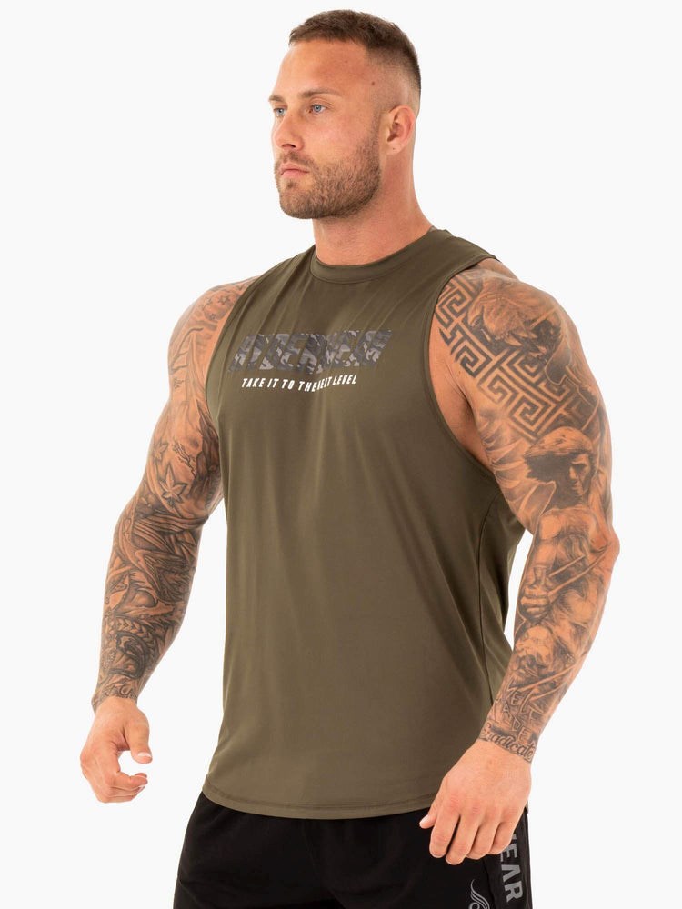 Ryderwear Strength Baller Tank Hnědožlutý | NHPK-26941