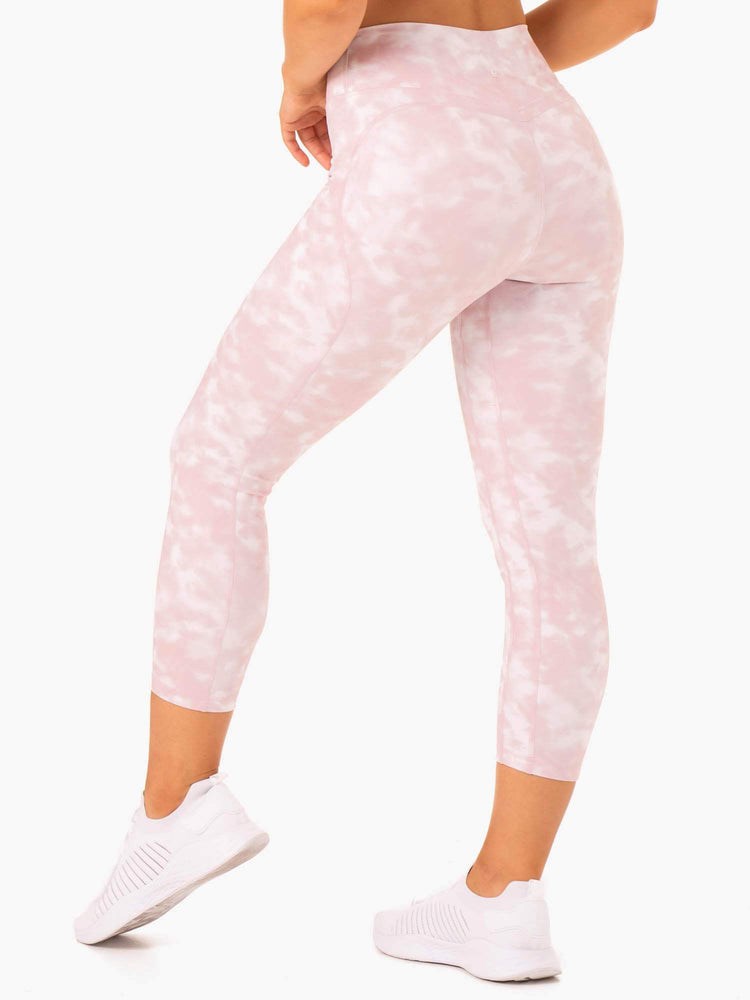 Ryderwear Tie Dye 7/8 Leggings Růžové | NLPI-84617