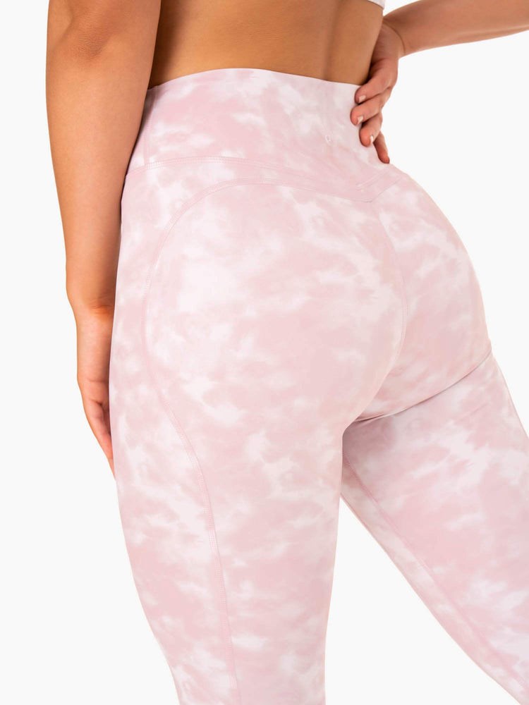 Ryderwear Tie Dye 7/8 Leggings Růžové | NLPI-84617