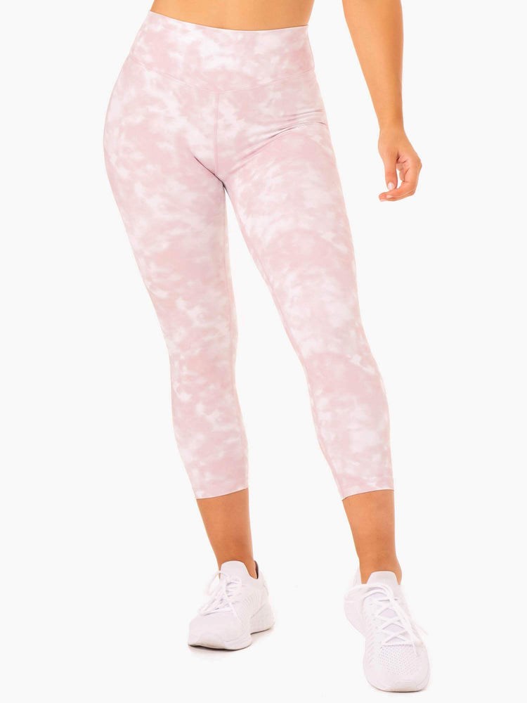 Ryderwear Tie Dye 7/8 Leggings Růžové | NLPI-84617