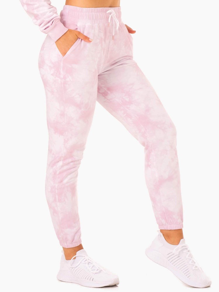 Ryderwear Tie Dye High Waisted Track Pants Růžové | HTYE-80913