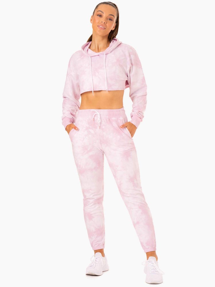 Ryderwear Tie Dye High Waisted Track Pants Růžové | HTYE-80913