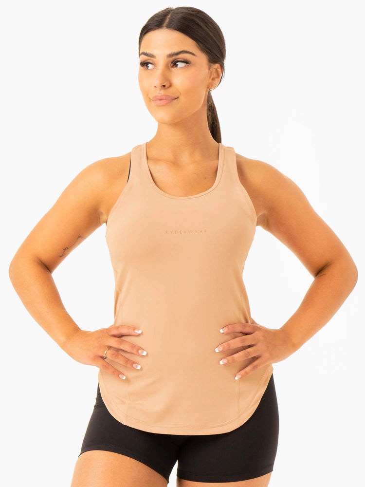 Ryderwear Transform Tréninková Tank Tan | IQNS-42531