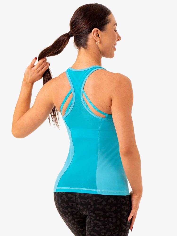 Ryderwear Ultra Compression Tank Aqua | HPGB-97630