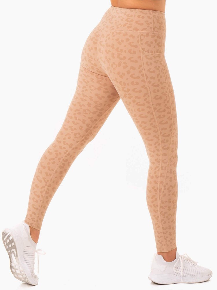 Ryderwear Ultra High Waisted Full Length Leggings Leopard | IGVY-78549