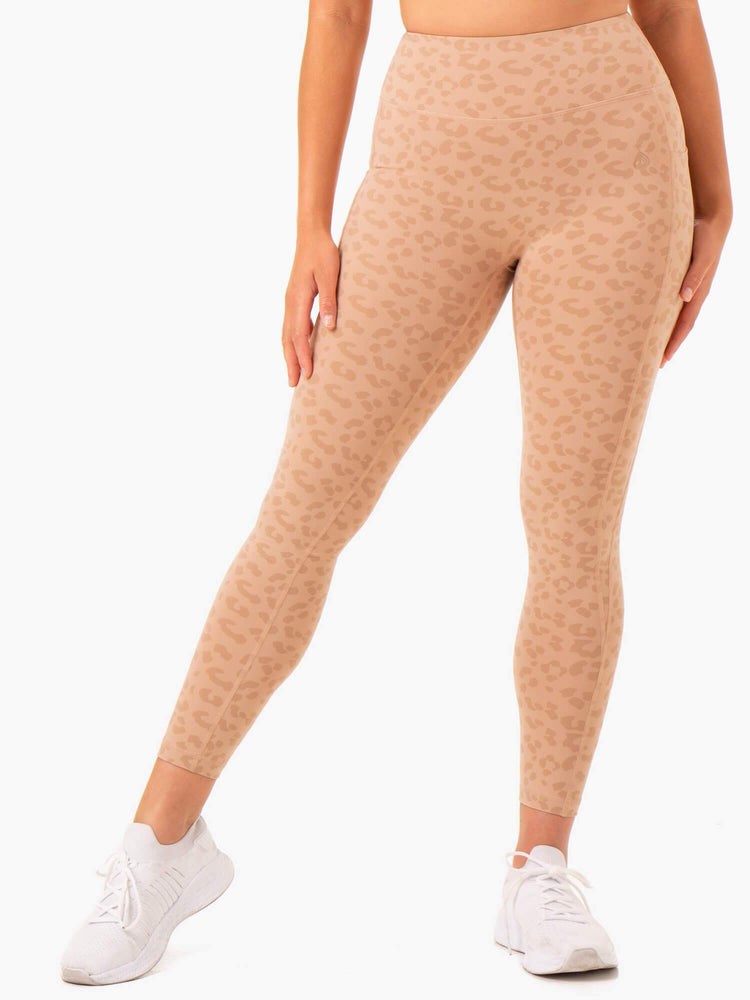 Ryderwear Ultra High Waisted Full Length Leggings Leopard | IGVY-78549