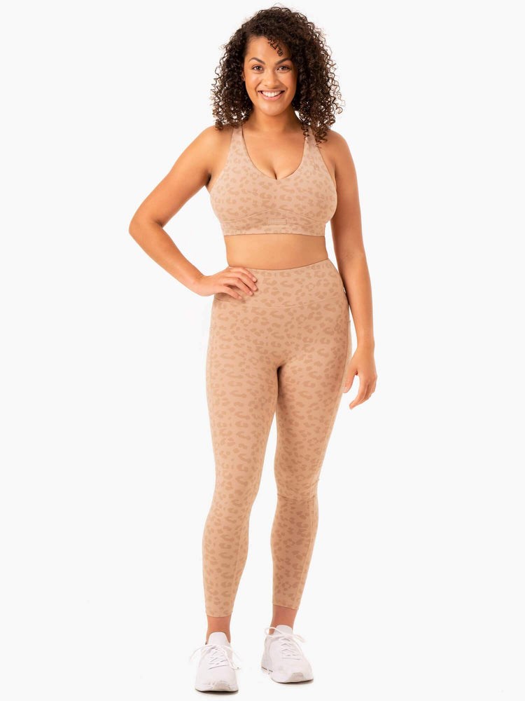 Ryderwear Ultra High Waisted Full Length Leggings Leopard | IGVY-78549