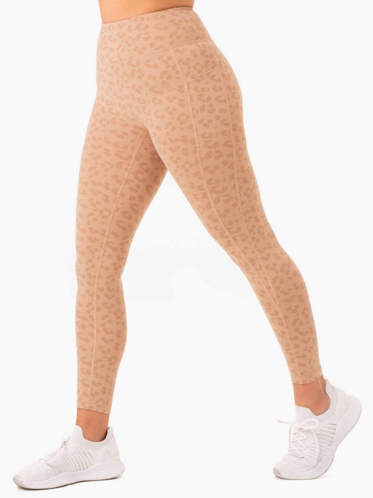 Ryderwear Ultra High Waisted Full Length Leggings Leopard | IGVY-78549