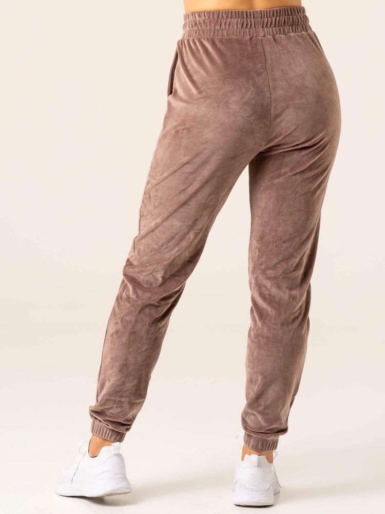 Ryderwear Velour Track Pant Taupe | MHYQ-25734