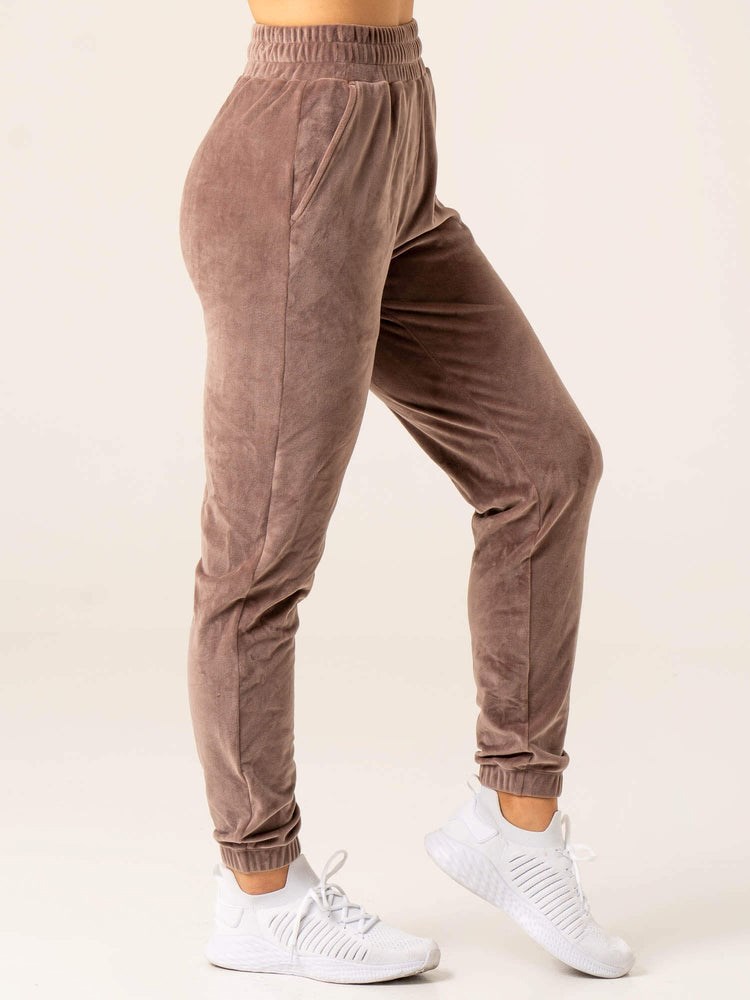 Ryderwear Velour Track Pant Taupe | MHYQ-25734