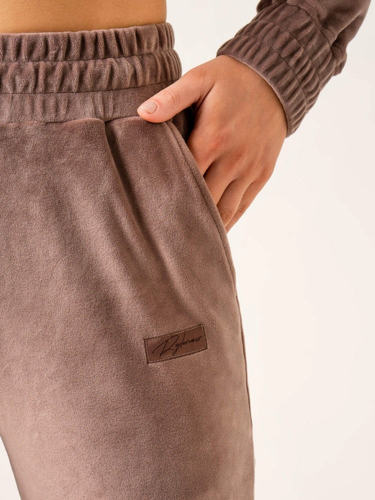 Ryderwear Velour Track Pant Taupe | MHYQ-25734