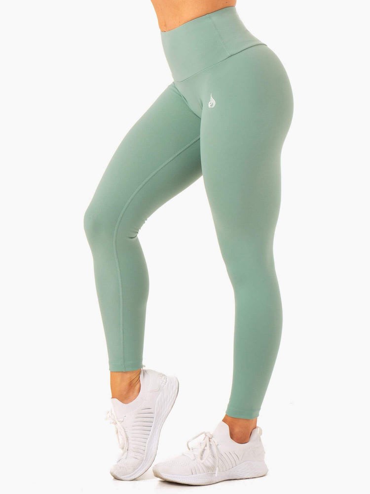 Ryderwear Vital High Waisted Scrunch Leggings Sage | RCTL-28973