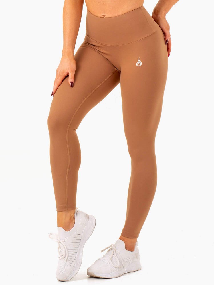 Ryderwear Vital High Waisted Scrunch Leggings Mocha | YNQX-05746