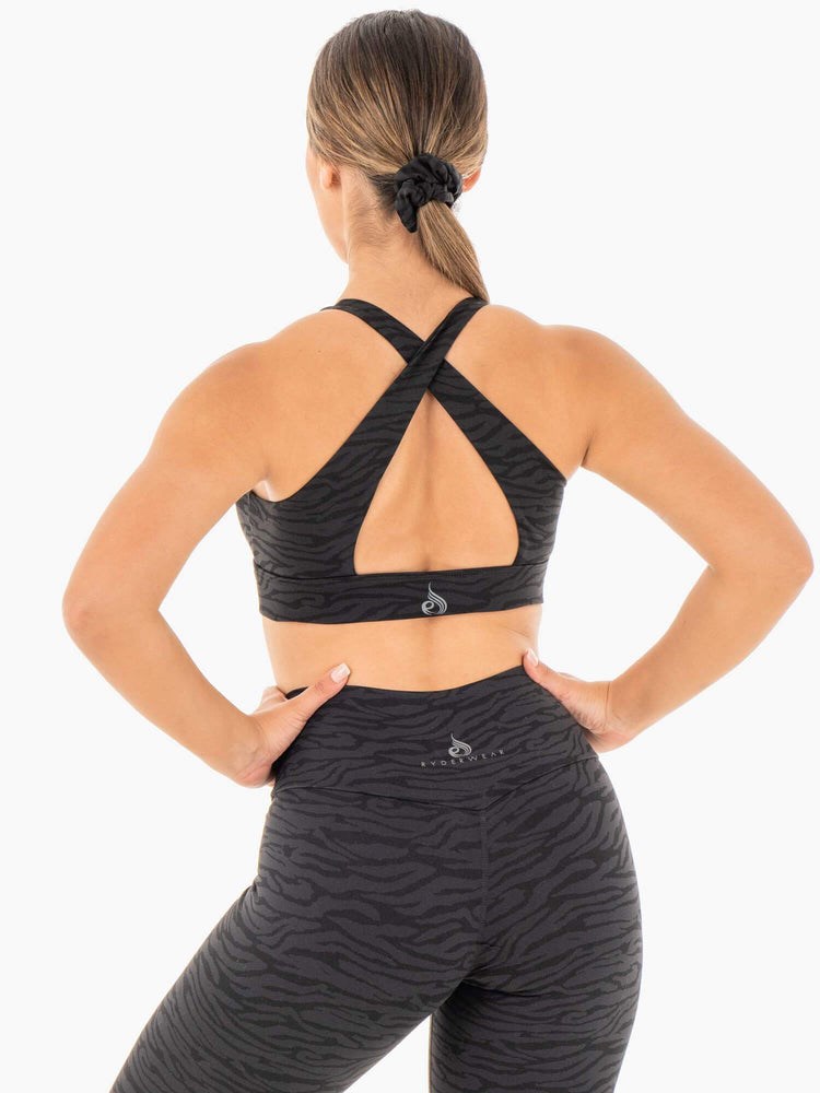 Ryderwear Wild Cross Over Sports Bra Černé | HGFZ-01827