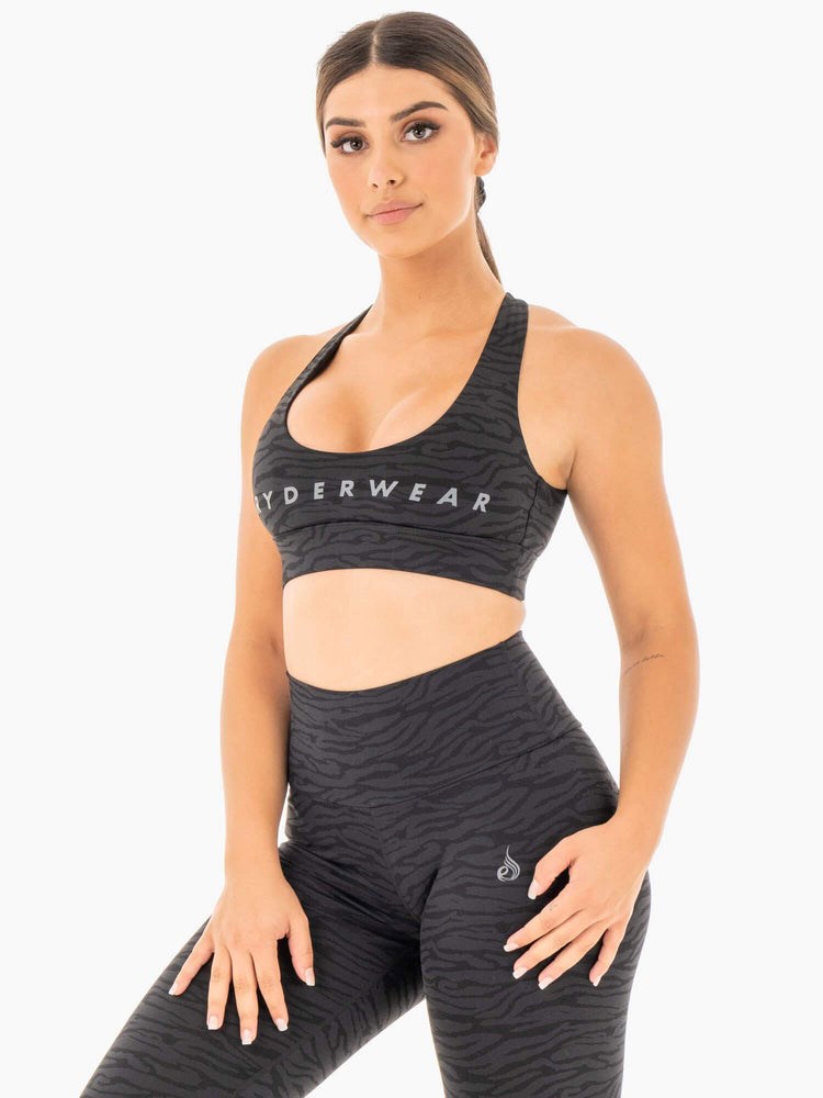 Ryderwear Wild Cross Over Sports Bra Černé | HGFZ-01827