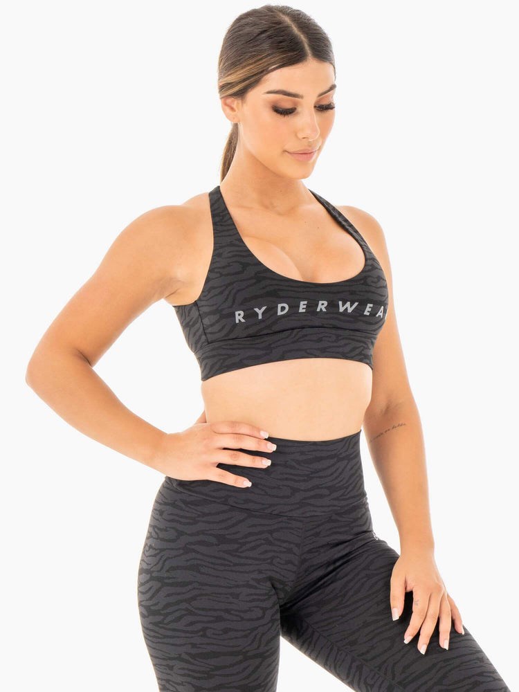 Ryderwear Wild Cross Over Sports Bra Černé | HGFZ-01827