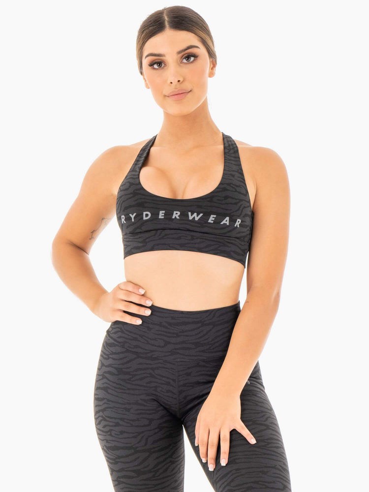 Ryderwear Wild Cross Over Sports Bra Černé | HGFZ-01827