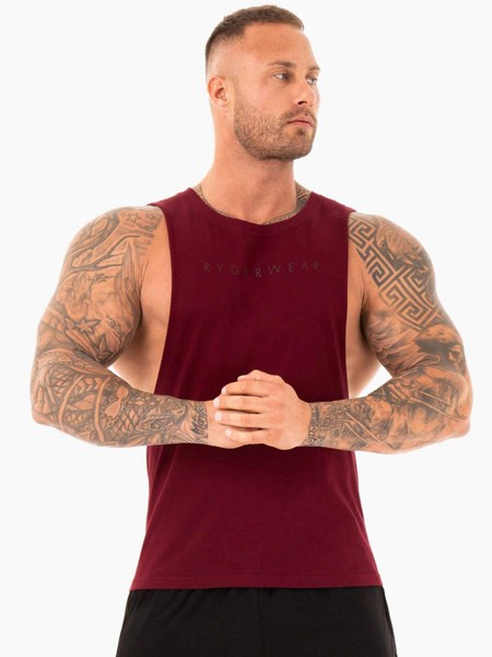 Ryderwear Active Bavlněné Baller Tank Vínové | MXDS-29563