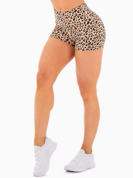 Ryderwear Adapt High Waisted Scrunch Shorts Leopard | VEQT-45810