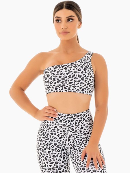 Ryderwear Adapt One Shoulder Sports Bra Leopard | UXTA-90138