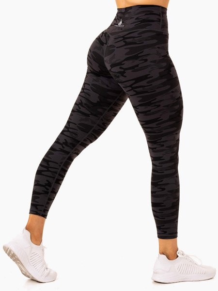 Ryderwear Base Full Length Legging Černé Maskáčové | THKB-81730