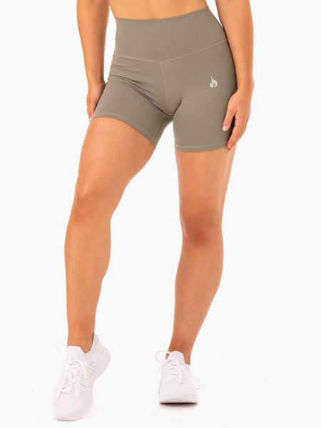 Ryderwear Base High Waisted Shorts Hnědožlutý | PUTH-14798