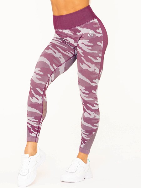 Ryderwear Camo Seamless High Waisted Leggings Vínové Maskáčové | PMWV-42501