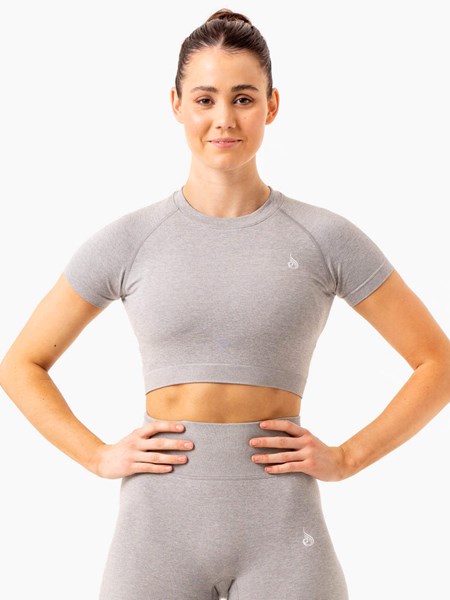 Ryderwear Essential Seamless Tee Světle Šedé | MLNJ-05341