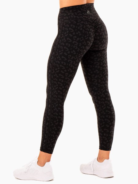 Ryderwear Evolution High Waisted Scrunch Leggings Černé Leopard | CVFW-50164