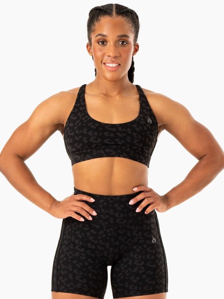 Ryderwear Evolution Sports Bra Černé Leopard | EPKM-54189