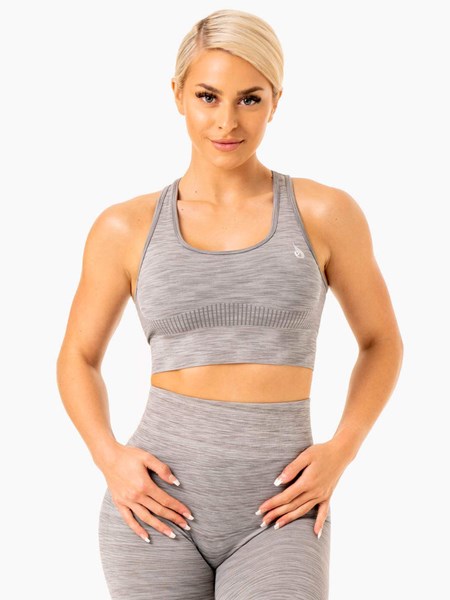 Ryderwear Evolve Seamless Longline Sports Bra Šedé | IMED-34012