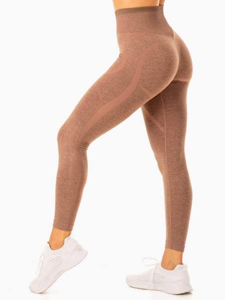 Ryderwear Excel Seamless High Waisted Leggings Mocha Marl | PYOZ-96731