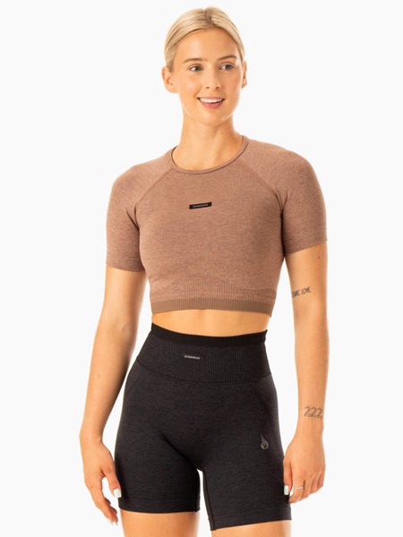 Ryderwear Excel Seamless T-Shirt Mocha Marl | QDJZ-30518