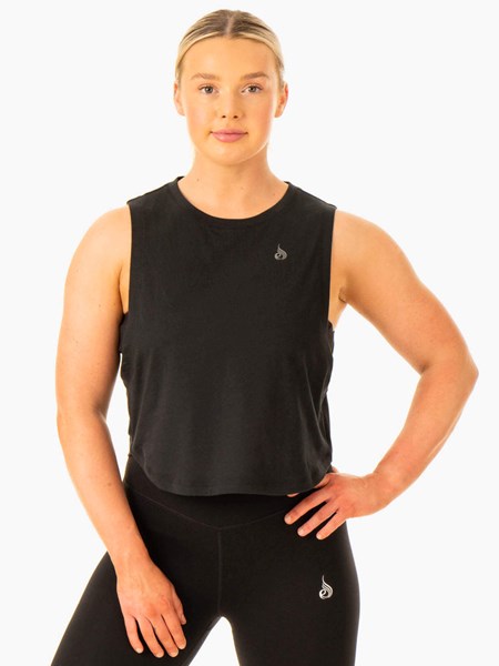 Ryderwear Flow Scoop Tank Černé | JIFX-43075