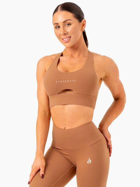 Ryderwear Focus Contour Sports Bra Mocha | QPSW-09654