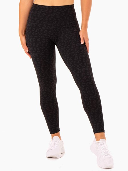 Ryderwear Hybridní Full Length Leggings Černé Leopard | BNZA-87542