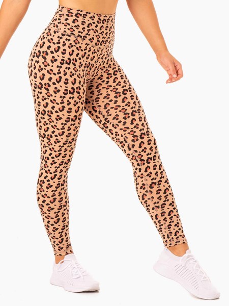 Ryderwear Hybridní Full Length Leggings Leopard | RJQV-68394